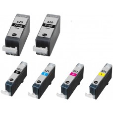 Canon PGI-520 / CLI-521 MULTIPACK + Extra Zwart inktcartridge (huismerk)